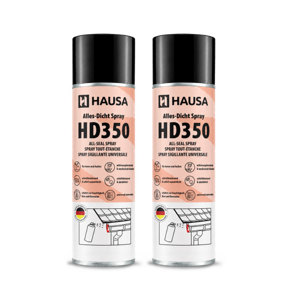 Hausa Alles-Dicht Spray HD350 Schwarz 2x 400ml