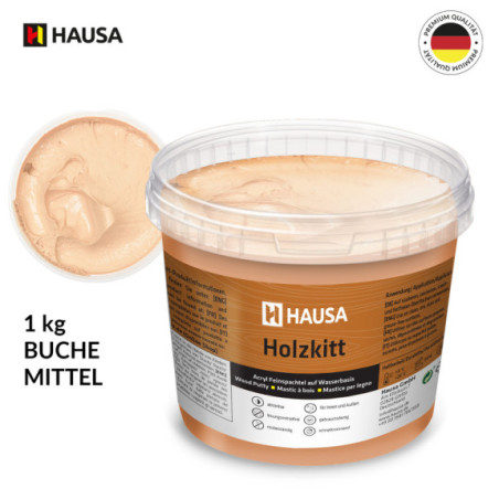 Holzkitt HAUSA 1 kg Buche Mittel Holzspachtelmasse Kitt für Holz