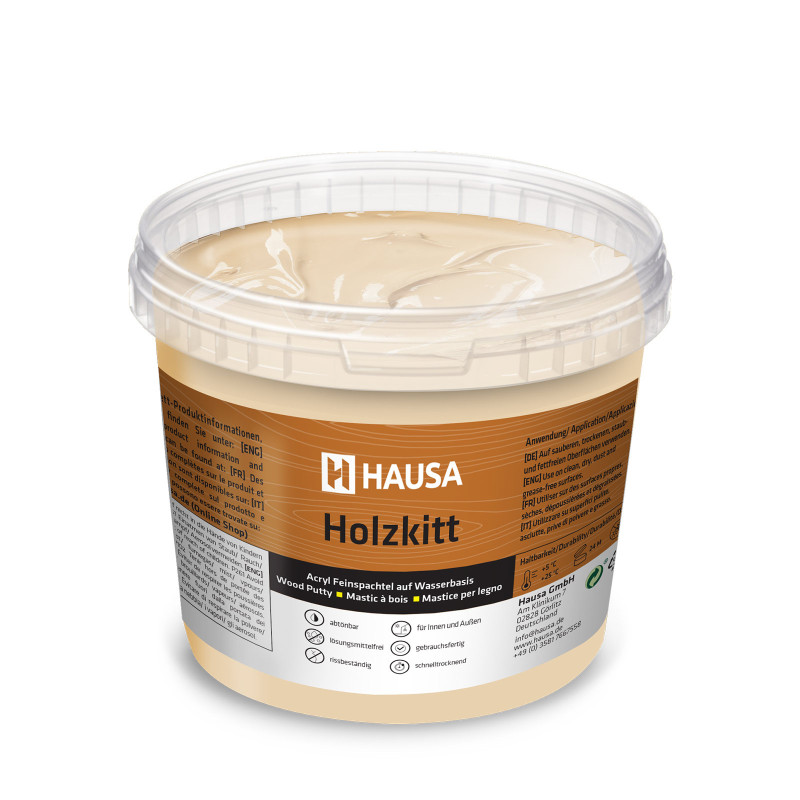 Holzkitt HAUSA 1 kg Eiche Dunkel Holzspachtelmasse Kitt für Holz