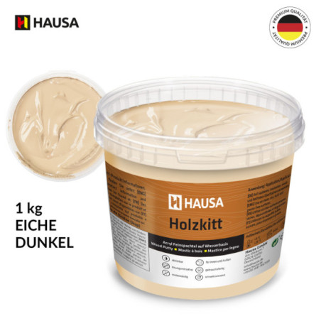 Holzkitt HAUSA 1 kg Eiche Dunkel Holzspachtelmasse Kitt für Holz