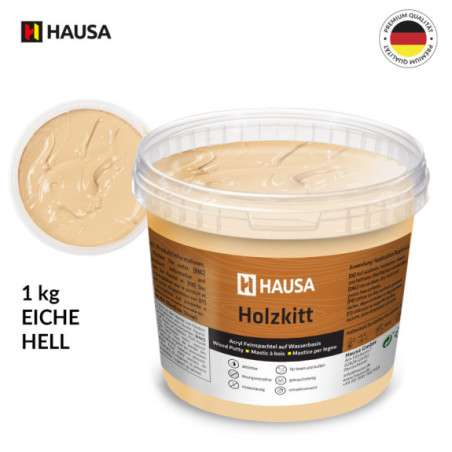 Holzkitt HAUSA 1 kg Eiche Hell Holzspachtelmasse Kitt für Holz