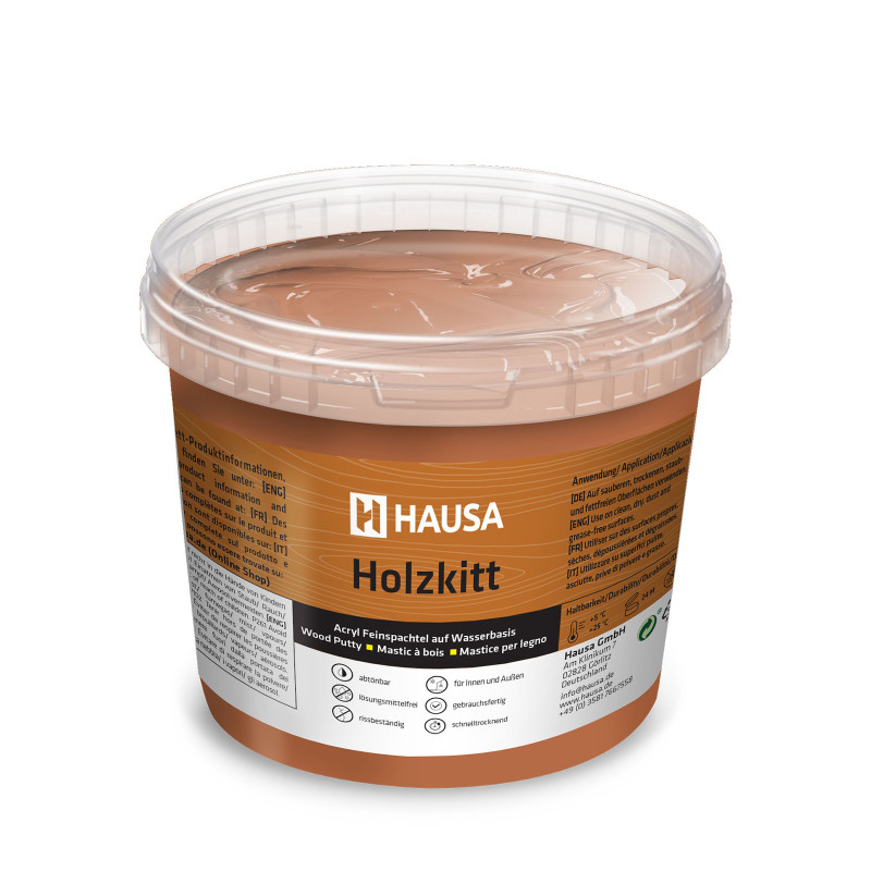 Holzkitt HAUSA 1 kg Nussbaum Holzspachtelmasse Kitt für Holz