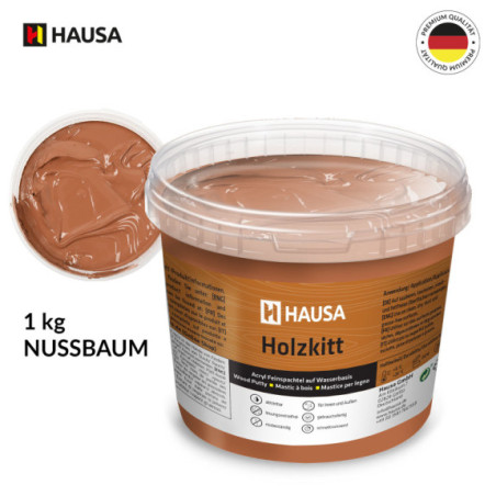 Holzkitt HAUSA 1 kg Nussbaum Holzspachtelmasse Kitt für Holz