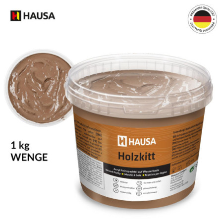 Holzkitt HAUSA 1 kg Wenge Holzspachtelmasse Kitt für Holz