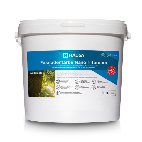 Fassadenfarbe HAUSA Nano Titanium Außenfarbe 10L weiß Anti-Smog