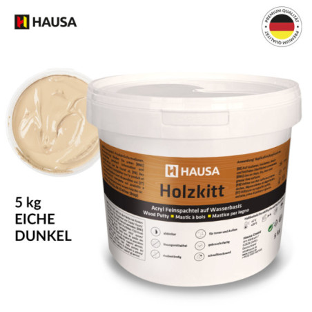 Holzkitt HAUSA 5 kg Eiche Dunkel Holzspachtelmasse Kitt für Holz