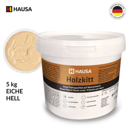 Holzkitt HAUSA 5 kg Eiche Hell Holzspachtelmasse Kitt für Holz