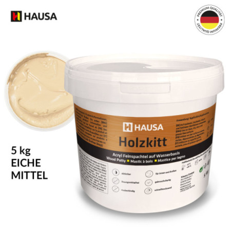 Holzkitt HAUSA 5 kg Eiche Mittel Holzspachtelmasse Kitt für Holz