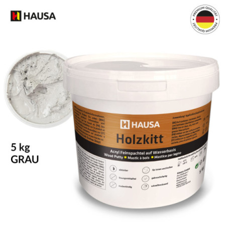 Holzkitt HAUSA 5 kg Grau Holzspachtelmasse Kitt für Holz