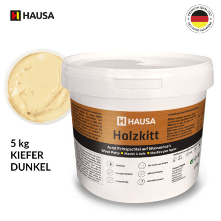Holzkitt HAUSA 5 kg Kiefer Dunkel Holzspachtelmasse Kitt für Holz