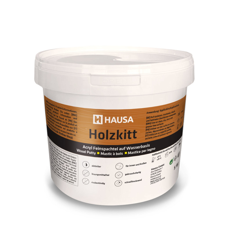 Holzkitt HAUSA 5 kg Kiefer Mittel Holzspachtelmasse Kitt für Holz