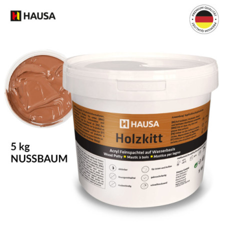 Holzkitt HAUSA 5 kg Nussbaum Holzspachtelmasse Kitt für Holz