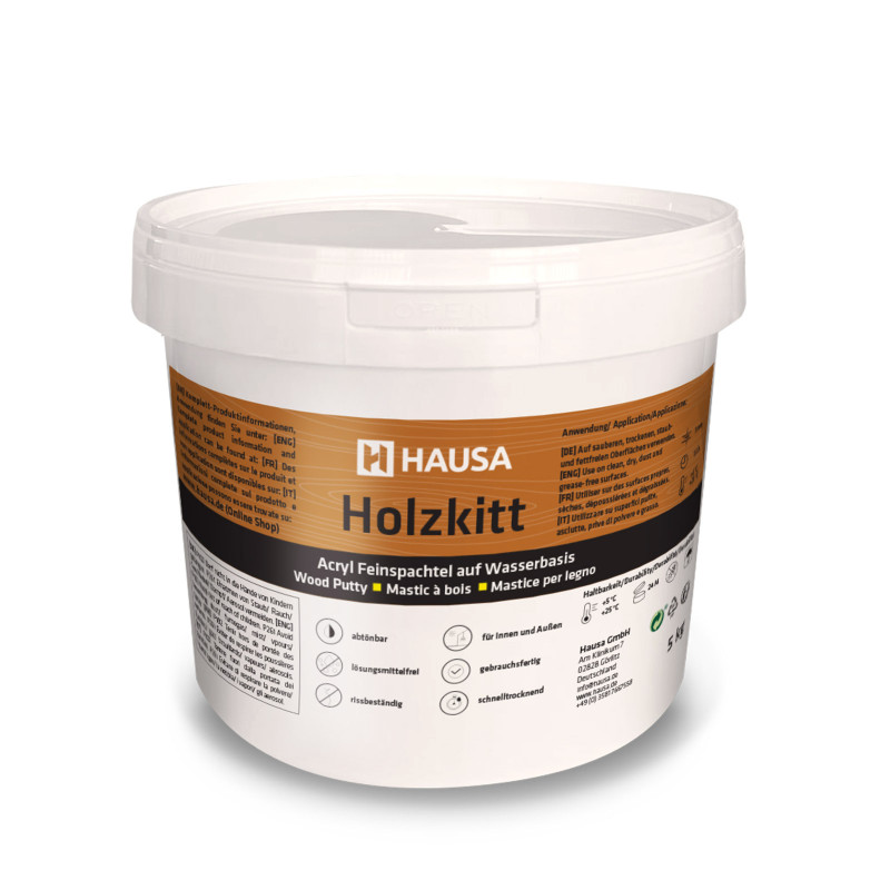 Holzkitt HAUSA 5 kg Weiß Holzspachtelmasse Kitt für Holz
