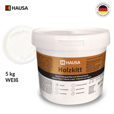Holzkitt HAUSA 5 kg Weiß Holzspachtelmasse Kitt für Holz