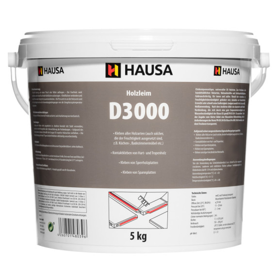 Holzleim HAUSA Wasserfest D3 Leim Extra Stark Weiß 5kg