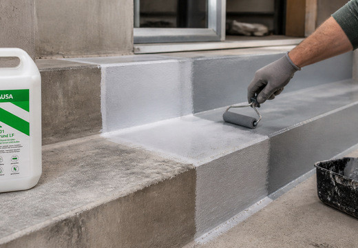 Betontreppen streichen Schritt für Schritt