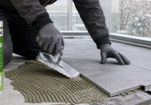 Frostbeständiger Fliesenkleber für den Außenbereich