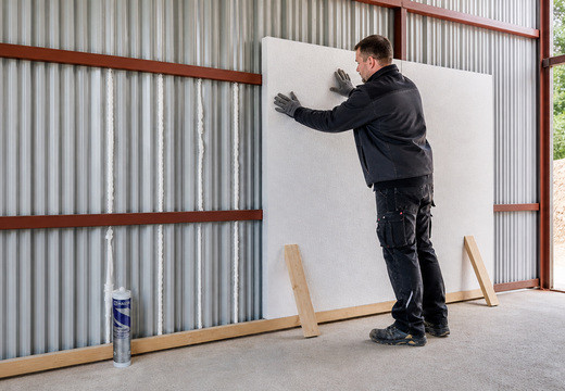 Styropor auf Blech kleben - Blechgarage dämmen